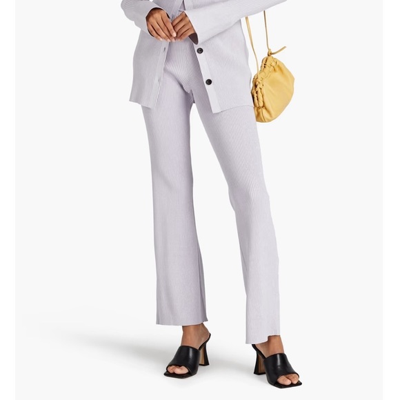 A.L.C. Logan Metallic Ribbed Knit Flared Pants Size Large NWT - Picture 3 of 7